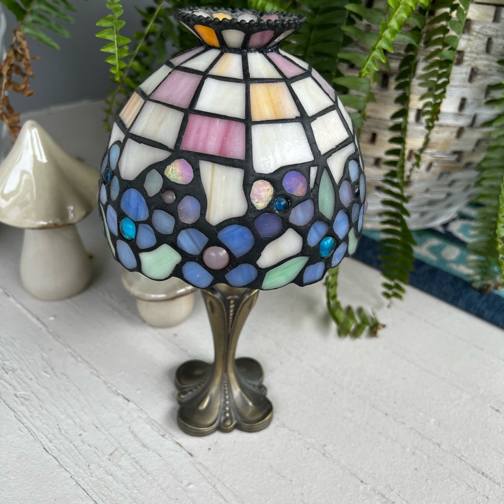 PartyLite Stained Glass Candle Holder - Multicolor